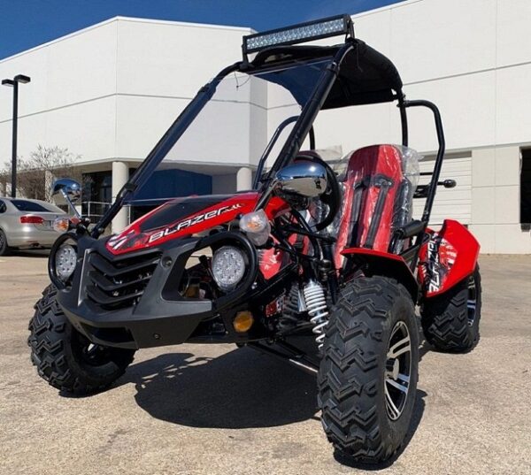 Trailmaster Ultra Blazer 200EX EFI Go-Kart, 168.9cc Engine, 4-Stroke Single Cylinder, Air Cooled, Light Bar, Windshield, Fuel Injected