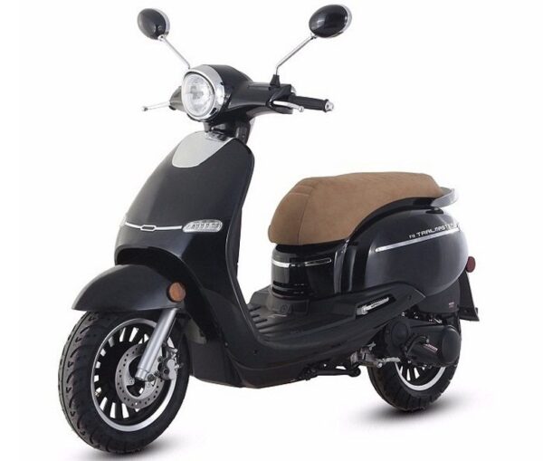 Trailmaster Turino 150A Retro Scooter, Comfortable Seat, Alloy Rims, Electric Start & Disc Brakes