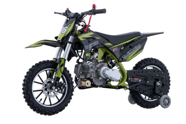 Trailmaster TM06 60cc Kids Dirt Bike, 4-Stroke, Removable Training Wheels, Chain Guard, Automatic, Electric Start Only, 22.05″ Seat Height